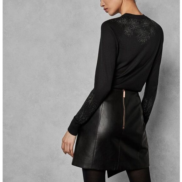 Ted Baker Crew Neck Sweater Amyrlis Stardust Neutral Knit New Size 4 (Large) - Picture 13 of 16